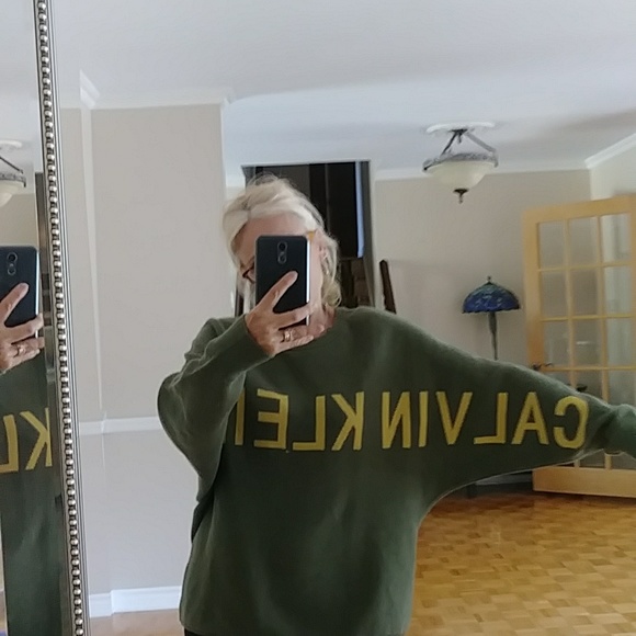 Calvin Klein jeans oversized khaki 100% cotton sweater L - Picture 8 of 8